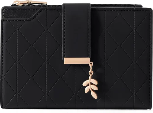 Miniatura 10 de SENDEFN Billeteras para mujer, billetera triple para mujer, tarjetero para tarjetas de crédito, bolsillo para monedas con ventana de identificación