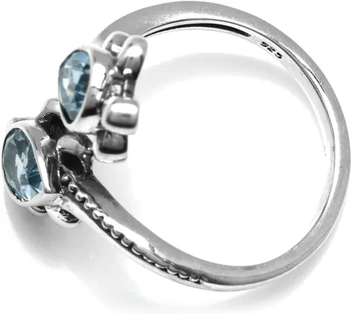 Miniatura 4 de Silvershake Piedras preciosas de plata de ley 925, anillo ajustable de derivación de tortugas marinas para mujer