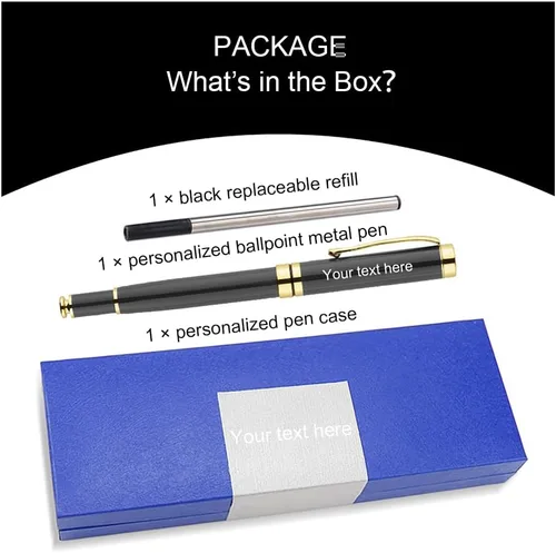 Miniatura 4 de Bolígrafos personalizados, el mejor juego de regalo de bolígrafo para hombres y mujeres, profesional, oficina ejecutiva, bonitos, bolígrafo negro