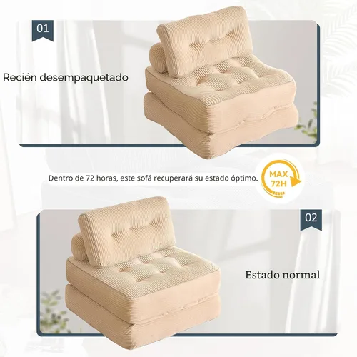 Miniatura 7 de Afuson Silla Cama Plegable, Sofá Cama Futón, Sofá de Piso para Adultos, Silla Cama para Sala de Estar, Sofá de Descanso, Sofá Cama Convertible