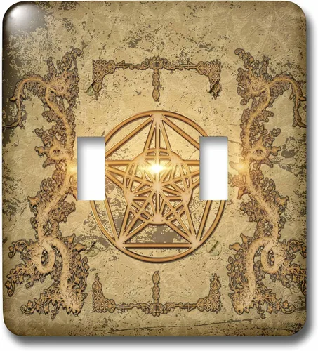 Miniatura 4 de 3dRose LSP _ _ _ _ _ _ _ _ _ _ 252762 _ _ _ _ _ _ _ _ _ _ 1 el Pentagram con floral elementos Single Toggle Switch