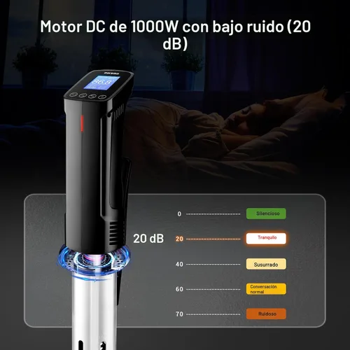 Miniatura 7 de INKBIRD WIFI Sous Vide Cooker ISV-100W, Máquina Sous Vide de 1000 vatios, Circulador de Inmersión con 14 Recetas Preestablecidas en APP y Función