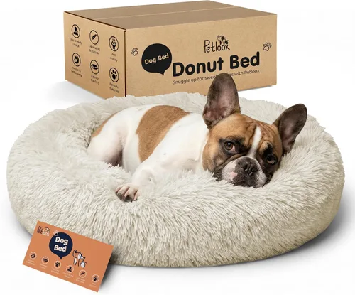 Miniatura 9 de Cama para perros con forma de dona, comodidad prémium para aliviar la ansiedad, diseño esponjoso y calmante con soporte ultra afelpado, acogedora