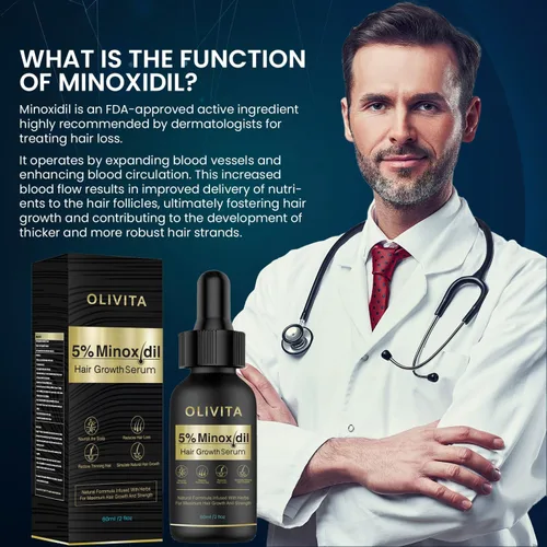 Miniatura 7 de 5 % de Minoxidil para el crecimiento del cabello para hombres y mujeres: Suero de crecimiento del cabello con biotina para la barba y la pérdida