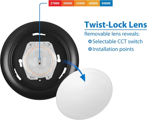 Miniatura 3 de NICOR Lighting RSD561120SBK RSDS56 - Luz de disco, color negro