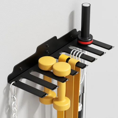 Miniatura 10 de XZHXFX Soporte de Barra de Pared, Soporte de Pared para Barra Individual, Estante de Pared para Barra de Gimnasio en Garaje, Estante de Pared