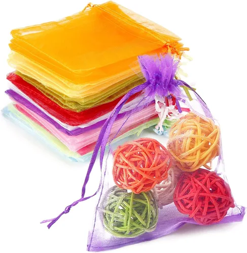 Miniatura 8 de 100 bolsas de regalo de organza blanca de 4 x 6 pulgadas a granel, bolsas gruesas de regalo de boda 210T para jabones, velas, bombas de baño, Blanco