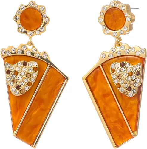 Madison Tyler Aretes de otoño de cosecha, gota de pastel de calabaza de resina, gota de café con leche de resina y piedra, suéter de otoño con