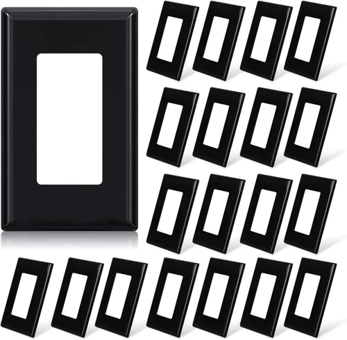 Miniatura 7 de ELEGRP Placas de pared decorativas sin tornillos de 1 gang, tamaño estándar, cubierta de placa frontal termoplástica irrompible para interruptor