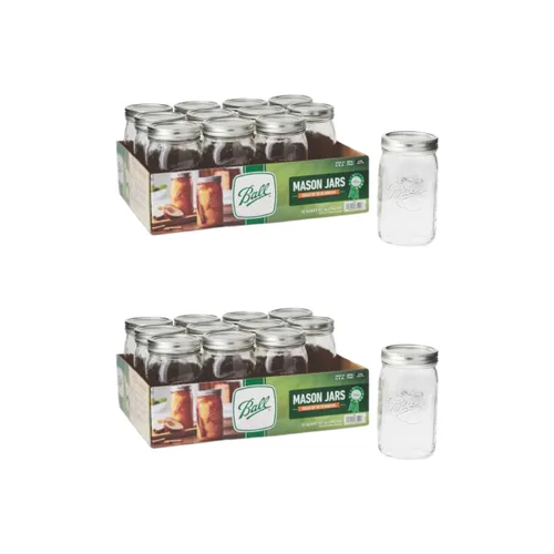 Miniatura 19 de Ball Mason, Frascos de mermelada con tapas y bandas, Set de 12 unidades de 4 oz, 4 onza, Transparente