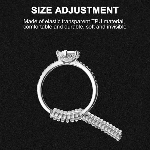 Miniatura 3 de Para anillos sueltos Anillo Guardia Clip Transparente Silicona Sizer Tensor Resizer 4 Tamaños