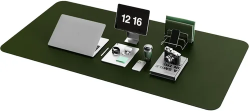 Miniatura 29 de YSAGi Almohadilla de escritorio de piel antideslizante, tapete impermeable para teclado de computadora portátil, protector de mesa y alfombrilla