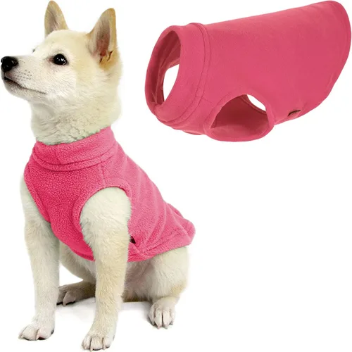 Miniatura 42 de Gooby - Chaleco de Vellón Elástico, Chaleco de Vellón Tipo Pullover Chaqueta Suéter para Perros, Azul Argyle, Extra Pequeño