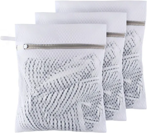 Miniatura 12 de Bolsas de malla para brasier (paquete de 9) por MDSXO, bolsas de lencería blanca para lavar prendas delicadas, ropa de bebé, calcetines