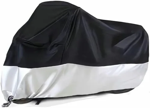 Fundas para motocicleta, fundas impermeables para motocicleta al aire libre con agujeros de bloqueo y bolsa de almacenamiento, para motocicletas de