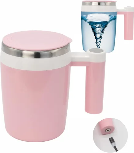 Miniatura 6 de Taza recargable autoagitación - Taza de acero inoxidable automezclable magnética eléctrica para oficina/cocina/viajes/hogar Café/Té/Chocolate Negro