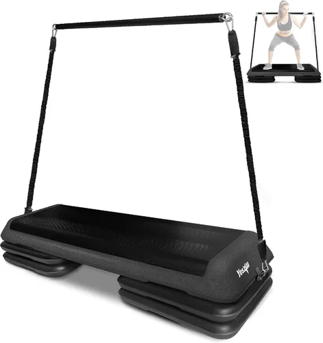 Miniatura 6 de Yes4All Plataforma ajustable de ejercicios aeróbicos para entrenamiento de tamaño para club de salud con 4 elevadores ajustables incluidos y A.