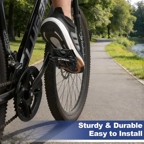 Miniatura 2 de Pedales de plataforma de bicicleta de aluminio CNC Pedales ligeros de ciclismo de carretera para bicicleta MTB BMX Negro