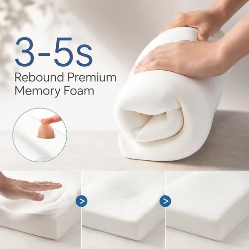 Miniatura 6 de DR.DREAM Almohada de espuma viscoelástica – Almohada cervical ergonómica de contorno para soporte del cuello, almohada de cama transpirable