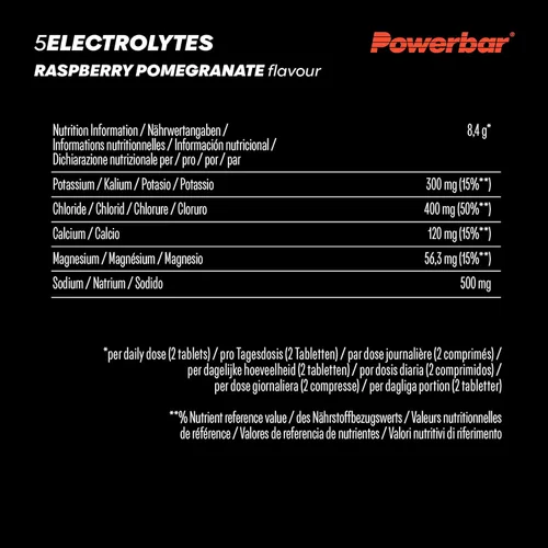 Miniatura 6 de Powerbar 5Electrolytes Tabs (Caja de 12 Tubos, Granada Frambuesa)