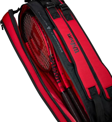 Miniatura 6 de Wilson Clash V2 Super Tour - Bolsa para raqueta de tenis, color rojo y negro, con capacidad para hasta 6 raquetas
