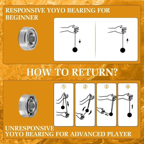 Miniatura 7 de YOYOSTUDIO Yoyo Profesional Sensible Yoyo X0312 para Niños Principiantes, Yoyo de Doble Propósito para Girar con los Dedos para Adultos con Kit