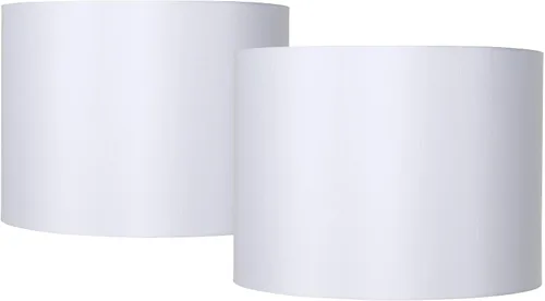 Juego de 2 pantallas de lámpara de tambor de tapa dura (premontada), color blanco, grande de 16 pulgadas, parte superior x 16 pulgadas inferior x 12