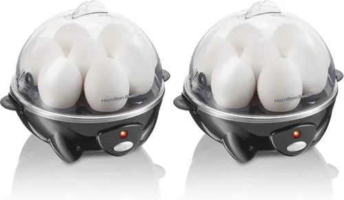 Miniatura 9 de Hamilton Beach - Olla eléctrica para huevos 3 en 1 para huevos duros, huevos escalfados, máquina de tortillas y vaporizador de verduras, para 7 menta