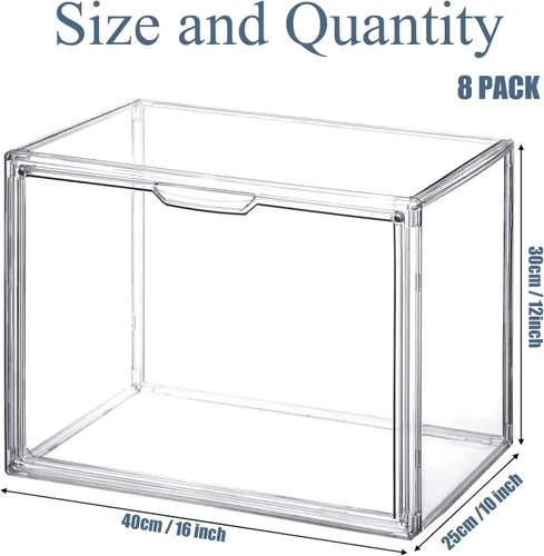Miniatura 3 de Geetery Paquete de 8 organizadores de bolsos para armario, vitrina de acrílico transparente grande, caja de almacenamiento con puerta magnética