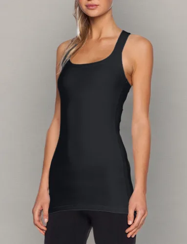 Miniatura 6 de TAIPOVE Camisetas largas sin mangas para mujer de algodón para capas con espalda cruzada extra largas para ropa deportiva, paquete de 3