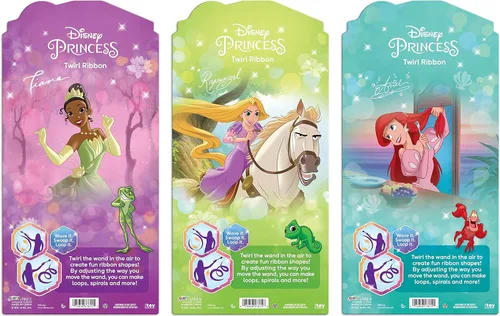 Miniatura 6 de JA-RU Disney Princess Rainbow Ribbon Varitas (1 cinta giratoria surtida) Varita rítmica bailarina, juguetes para niñas. Equipo de gimnasia
