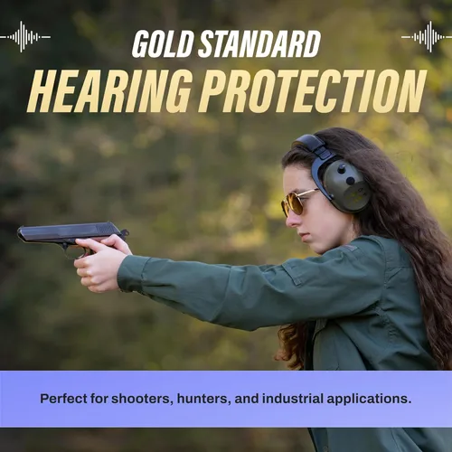 Miniatura 9 de Pro Ears Orejeras Gold II 26, NRR 26, protección auditiva de grado militar con compresión DLSC; sellos de gel y apagado automático Rosado