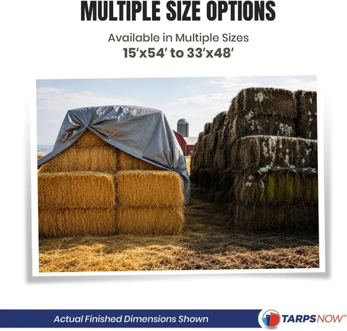 Miniatura 9 de Tarps Now Lona de heno impermeable resistente de 25 x 33 pies Cubierta de lona de polietileno multiusos de 12 mil Ojales de latón #2
