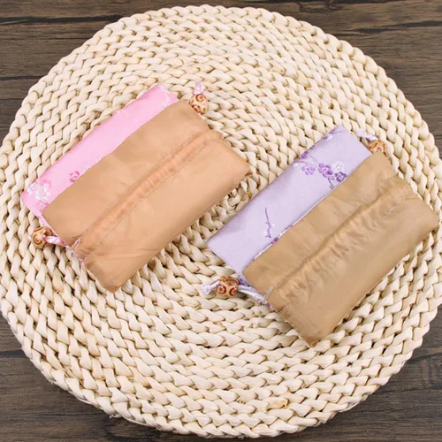 Miniatura 4 de 20 bolsas de seda con cordón, bolsa de joyería bordada de brocado de seda china, bolsa de joyería para boda, 4.7 x 5.9 pulgadas