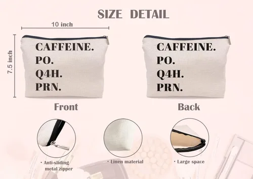 Miniatura 5 de Bolsa de maquillaje para enfermera, color negro, divertido regalo de agradecimiento para enfermera, pequeña bolsa de cosméticos para bolso, HSXL11-10