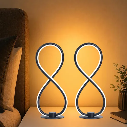 Miniatura 11 de Lámpara de Mesa Rosa, Lámpara de Escritorio Corazón Ajustable Sin Escalas 3CCT 2700K/4000K/6500K con Adaptador USB, Pequeña Lámpara de Noche