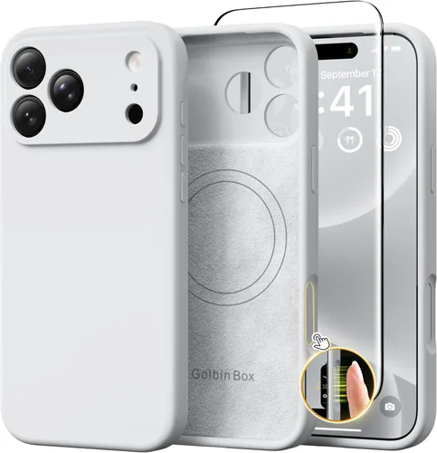 Miniatura 126 de GolbinBox Funda magnética para iPhone 17, compatible con MagSafe, cubierta de silicona integrada para control de cámara, funda de silicona líquida a