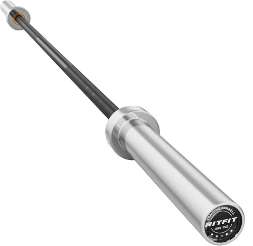 Miniatura 14 de RitFit Elite - Barra olímpica de 7 pies, robusta barra de 45 libras para levantamiento de pesas y levantamiento de potencia, barra olímpica superior