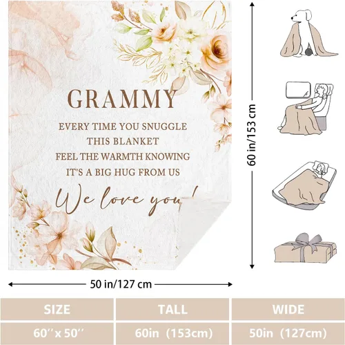 Miniatura 4 de Regalos de Grammy, Regalos para Grammy Manta de 60" x 50", Regalos de Cumpleaños de Grammy, Regalos de Grammy para el Día de la Madre, Regalos