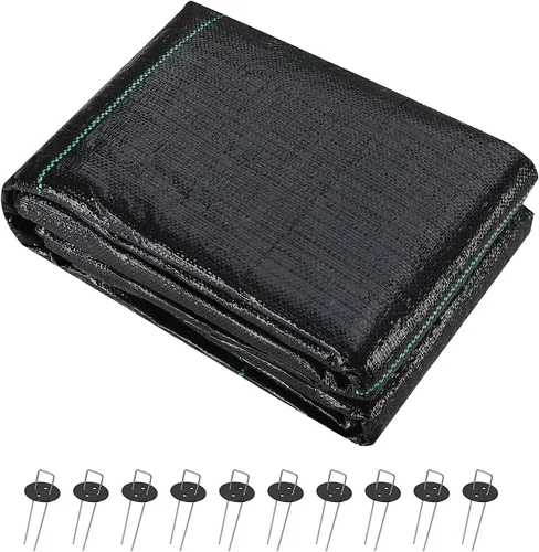Miniatura 13 de UWIOFF Tela de barrera de malezas, 4 x 30 pies, duradera y resistente, resistente a los rayos UV, alfombrilla de jardinería de bloque de malezas