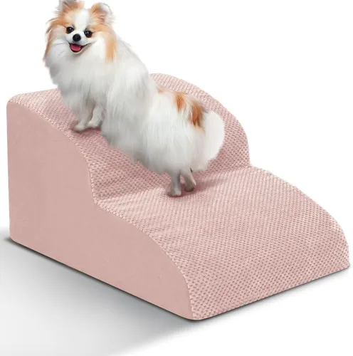Miniatura 13 de Escaleras para Perros para Perros Pequeños - Rampa de Espuma de Alta Densidad, Pasos Extra Anchos para Mascotas con Fondo Antideslizante para Camas