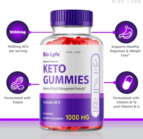 Miniatura 2 de rize labs - BioLyfe Keto ACV Gummies fórmula avanzada vinagre de sidra de manzana máxima fuerza (60 gomitas)