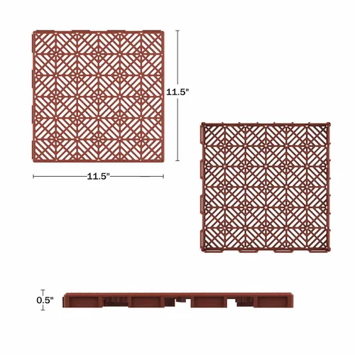 Miniatura 6 de Pure Garden Paquete de 12 baldosas de polipropileno entrelazadas para terrazas de patio, suelos resistentes a la intemperie para balcón, porche