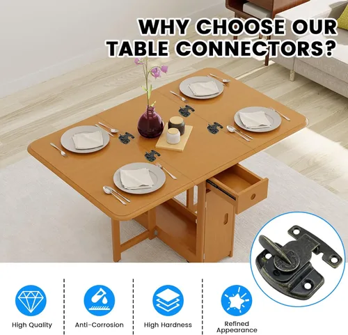 Miniatura 6 de SDTC Tech Paquete de 2 cerraduras de mesa de comedor, resistentes para mesa de entrenamiento de comedor, hebillas de resorte de metal para mesas