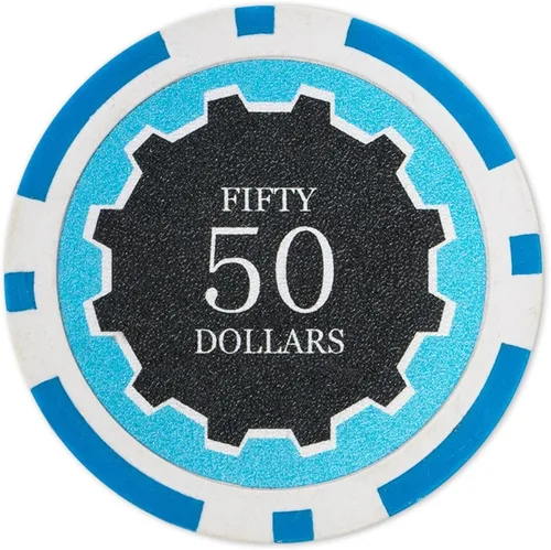 Miniatura 5 de Brybelly Eclipse - Fichas de póquer pesadas de 0.49 oz (0.49 oz), 50 unidades Azul ($10 Dark Blue)