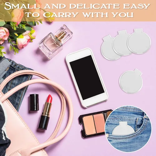 Miniatura 5 de Yalikop 72 piezas de espejo compacto a granel portátil redondo espejo de maquillaje mini plegable para bolso de mujer, viajes, uso diario, regalos