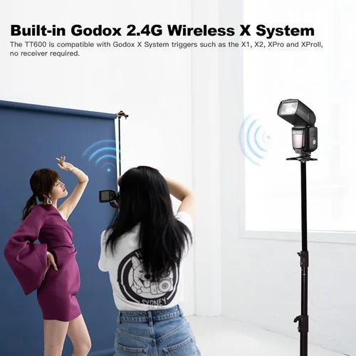 Miniatura 2 de Flash de cámara Godox TT600 GN60, 2.4G, 1/8000s, Speedlite, 230 parpadeos de potencia total, tiempo de reciclaje de 0.1-2.6s, compatible con cámaras