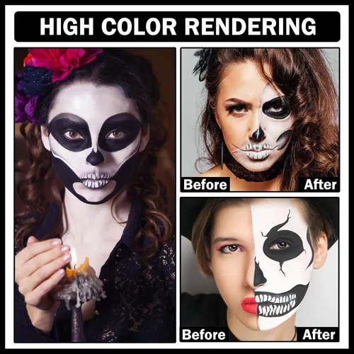 Miniatura 3 de Blue Face Body Paint Pro Pintura facial a base de agua, lavable para adultos y niños, Halloween, SFX, cosplay, payaso, zombi, vampiro, esqueleto