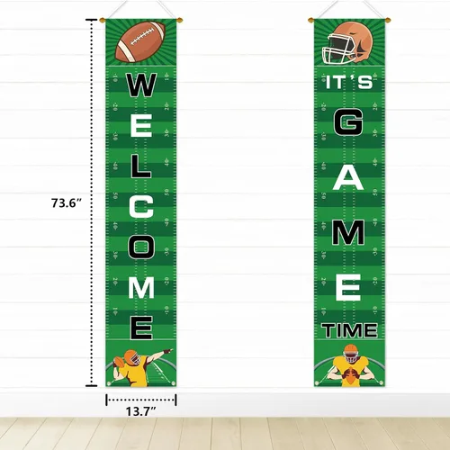 Miniatura 4 de Cartel de bienvenida para porche de fútbol, decoración de fiesta para el día del juego, deportes, puerta, casa, fiesta, suministros