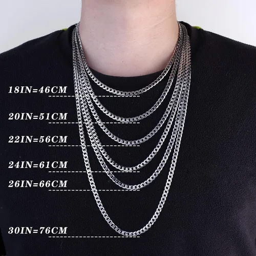 Miniatura 6 de MILACOLATO Collar de cruz para hombres y mujeres Cadena de eslabones Figaro de 0.197 in fuerte o cadena de eslabones cubanos Collares de cruz